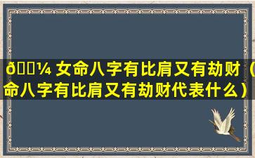 🐼 女命八字有比肩又有劫财（女命八字有比肩又有劫财代表什么）